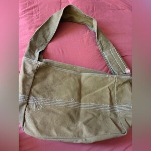 Brown Canvas Shoulder Bag